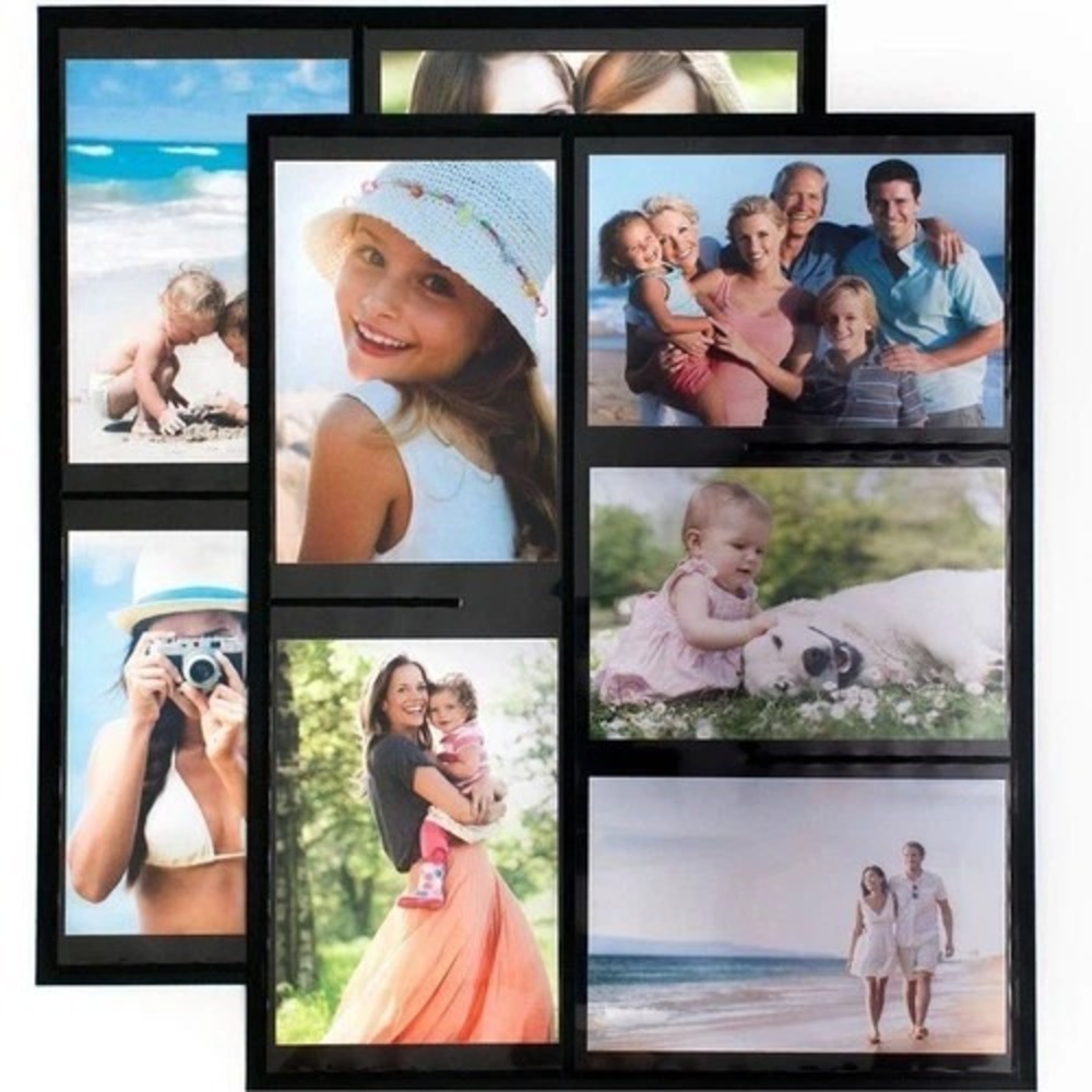 2 Fridge Magnetic Collage Picture Frames Holder 10 Total 4x6 Photos Refrigerator